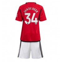 Manchester United Donny van de Beek #34 Replica Home Minikit 2023-24 Short Sleeve (+ pants)